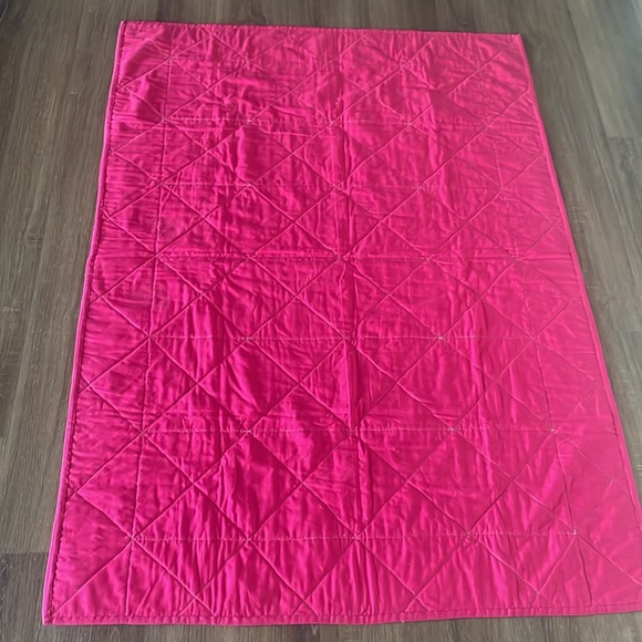 Quilt homemade pink/ teal/ grey / white size 56x40 - Picture 2 of 4